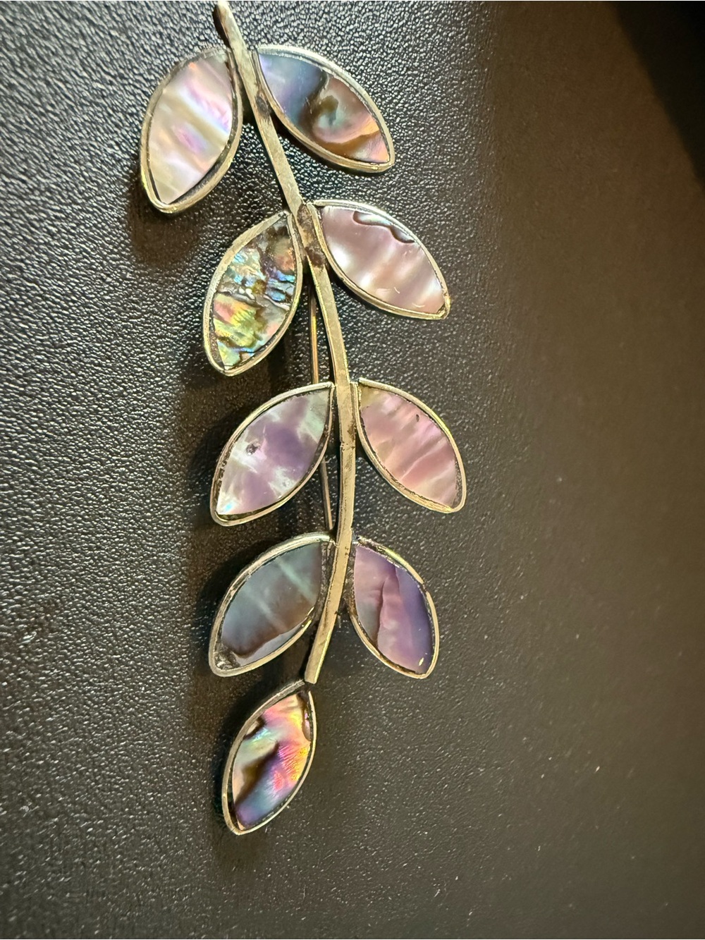 Abalone Shell Inlaid Sterling Silver Brooch - Picture 3 of 10